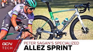 Peter Sagans Aluminium Race Bike  Specialized Allez Sprint Disc [upl. by Adnov]