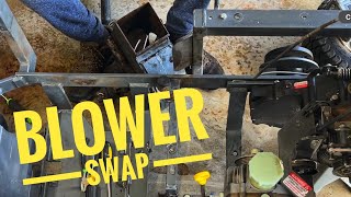 Walker Mower Model T Blower removal and install [upl. by Lleval64]