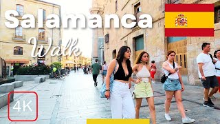 Salamanca Spain Walk 4k around Cathedral and Plaza Mayor [upl. by Hgierb]