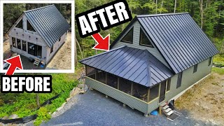 FINISHING The Outside of Our Cabin Screen Porch amp Siding  Ep 11 [upl. by Fadil156]