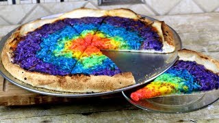 Rainbow Pizza with Homemade Dough from Scratch  FunFoods [upl. by Mcclure]