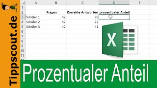 Excel Prozentualer Anteil schnell ausgerechnet SCHNELLANLEITUNG [upl. by Angelique]