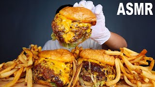 ASMR LUCKY SMASH  DOUBLE CHEESEBURGER 🍔 FRIES 🍟 Eating Sound  MAR ASMR [upl. by Eillod]