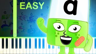 ALPHABLOCKS THEME  EASY Piano Tutorial [upl. by Duaner]