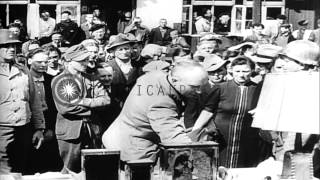 Civilians of a town Weimar on a forced visit to the Buchenwald concentration camHD Stock Footage [upl. by Eal]