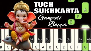 Tuch Sukhkarta 🙏  Piano tutorial  Piano Notes  Piano Online pianotimepass ganpati ganpatibappa [upl. by Lorrad196]