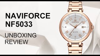 Unboxing Review  Naviforce Watch NF5033 New Arrival Japanese Quartz Calendar Movement Latest Design [upl. by Gene588]