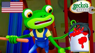 Paint Job Gone Wrong 🎨  Geckos Garage  Truck Cartoons for Kids [upl. by Ydnam472]