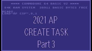 AP CSP Create Task 2021  PERFECT example 66 [upl. by Zach493]