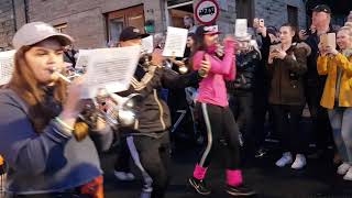 Chav Brass march through Delph playing Heaven at Whit Friday 2019 [upl. by Ahsiuqel918]