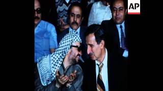 SYND 15 5 76 ARAFAT HABASH AND JUMBLATT ATTEND PALESTINIAN RALLY [upl. by Angell]