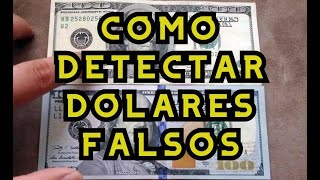 Como Detectar Dolares Falsos  billetes de 100  Con Luz Ultravioleta [upl. by Etnauq]