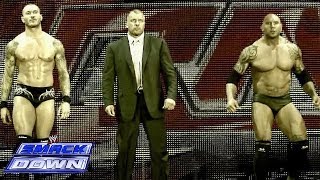 Evolution reunites to humble The Shield on Raw SmackDown April 18 2014 [upl. by Rudin]