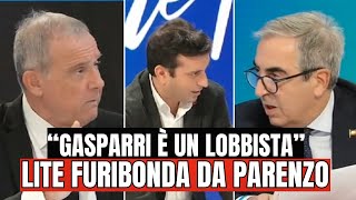 “SEI UN LOBBISTA”  SCONTRO FURIBONDO TRA GASPARRI E LICHERI IN DIRETTA DA PARENZO SU LA7 [upl. by Travax]