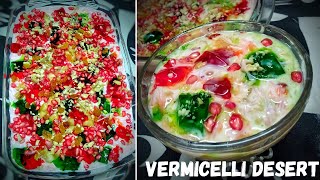 Vermicelli custard desert  fruit custard trifle recipe  JellyDiwali sweets 2022Diwali recipe [upl. by Adigun]