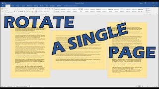 How To Rotate Just One Page Of A Word Document [upl. by Eelinnej]