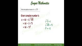 Additive Inverse of 6i  i sqrt49  Complex Numbers  Class 11 Mathematics [upl. by Saucy]