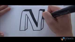 Cómo hacer la letra N en 3D  How to make the letter N in 3D [upl. by John]