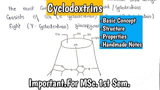 Cyclodextrins  Basic Structure And Properties  Detailed Explanation In Hindi  Imp Notes For MSc [upl. by Selina]