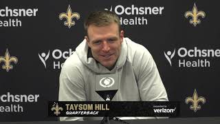 Taysom Hill on his injury  Saints Practice 113021 [upl. by Zetnas]