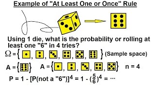 Probability amp Statistics 18 of 62 The quotAt Least One or Oncequot Rule  Example [upl. by Adirehs]