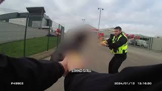 Taser officers tackle man with knife  police footage [upl. by Anilak520]