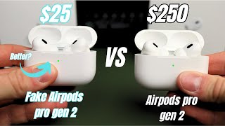 Airpods Pro gen 2 Vs Fake  Clone Better than Real [upl. by Kushner]