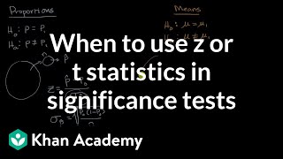 When to use z or t statistics in significance tests  AP Statistics  Khan Academy [upl. by Jaehne193]