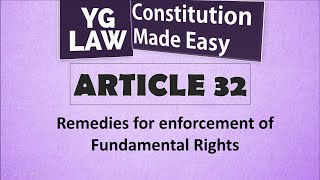 Article 32  Writ Jurisdiction  Constitution of India [upl. by Marianna]