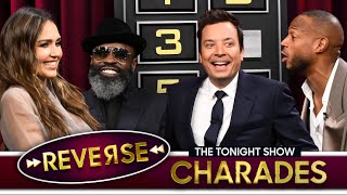 Reverse Charades with Jessica Alba and Marlon Wayans  The Tonight Show Starring Jimmy Fallon [upl. by Hertha]