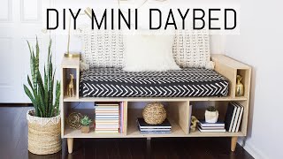 DIY Plywood Mini Daybed  Upcycle an Old Crib Mattress [upl. by Sire973]