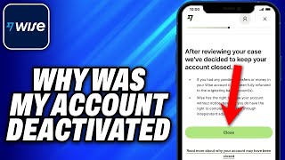 Why Was My Account Deactivated On Wise 2024  Easy Fix [upl. by Yardna]