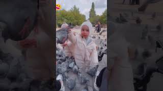 Girl Catches Pigeon While Feeding 🐦🤯 [upl. by Kauffmann]