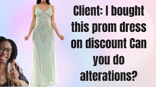 Green Beaded Prom Dress Alterations [upl. by Akiret]