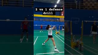 2 vs 1 defence drill  badminton [upl. by Ingalls]