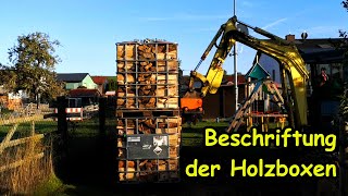 Brennholz in IBC Gitterboxen stapeln Boxen beschriften und lagern [upl. by Nwahsaj]