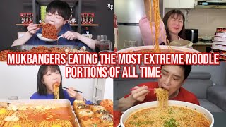 mukbangers eating the most EXTREME noodle portions of all time [upl. by Edge]