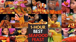 🌶️🦀👑 ASMR 1HOUR BEST SATISFYING Seafood Boil Mukbang PART 2 MUKBANG COMPILATION🌊🤤🔥 [upl. by Monaco]