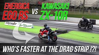 Energica EGO RS vs Kawasaki ZX10R Whos Faster At The Drag Strip [upl. by Faun]