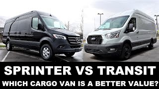 2022 Mercedes Sprinter Vs 2022 Ford Transit Which Cargo Van Is Objectively Superior [upl. by Longawa]