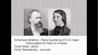 Schumann Piano Quartet op47  Piano 4 hands transcription by Brahms [upl. by Alessig76]