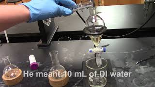 Cannizzaro Reaction Separatory funnel and isolation of products [upl. by Annonyw]