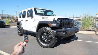 2021 Jeep Wrangler Unlimited Willys Start Up Walkaround Test Drive and Review [upl. by Aliuqa]