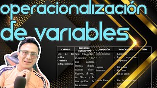 Como realizar la operacionalización de variables Operalización de variables en Investigación [upl. by Proffitt]