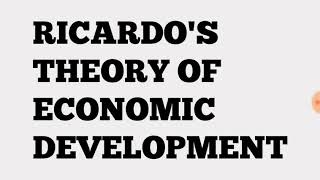 RICARDIAN THEORY OF DEVELOPMENT NTA NET ECONOMICS [upl. by Nazler665]