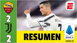 Roma 22 Juventus dos goles de CRISTIANO RONALDO rescatan un punto para la Vecchia Signora  Serie A [upl. by Ayram]