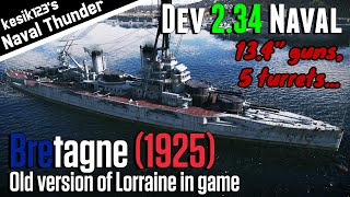 War Thunder Dev 234 Bretagne 1925  Bretagne Class Battleship [upl. by Balliol392]