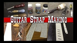 Guitar Strap Making Part 1 How to make Custom Leather Guitar Straps Leathercraft Tutorial [upl. by Doley236]