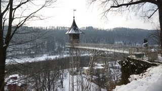 BAD SCHANDAU  PERSONENAUFZUG im Winter 2013  HD [upl. by Naoh471]