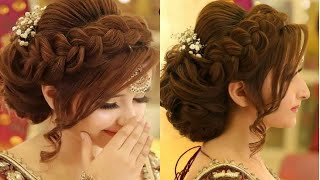 Kashees bridal hairstyle step by stepDutch braid tutorialhow to make bun hairstyleLK Hairstyle [upl. by Lita]